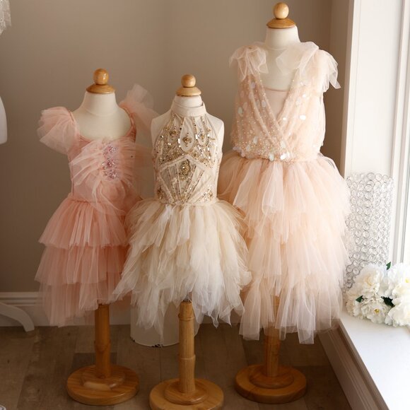 Tutu Du Monde Golden Peak Tulle Halter Dress Fits Size 3/4 Rare Find Like New - Picture 6 of 6